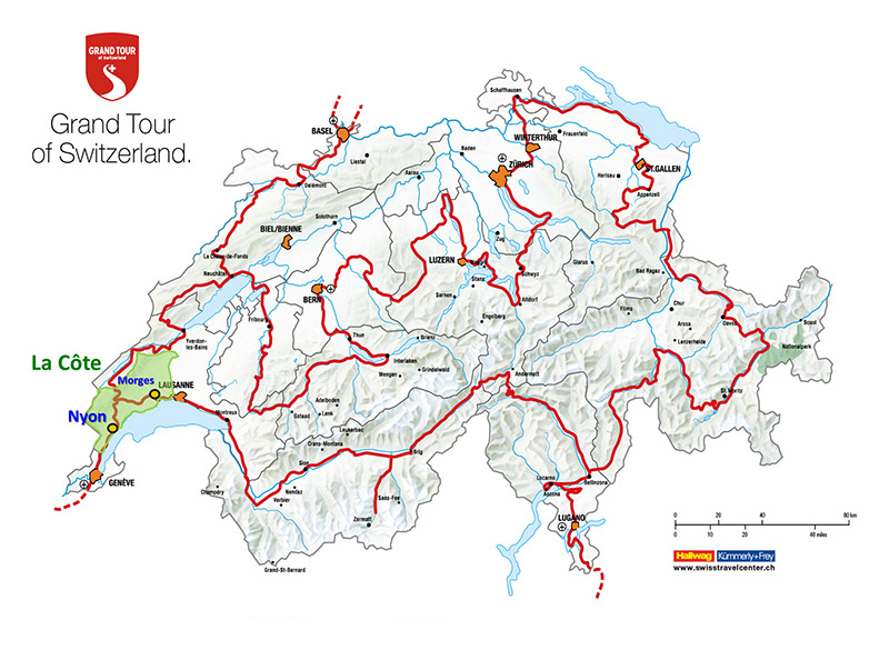 De roadtrip Grand Tour of Switzerland is een 'must-do' voor je reisbucketlist Doorkruist vier taalgebieden, vijf Alpenpassen, 13 UNESCO-werelderfgoedlocaties, twee biosferen en 22 meren. De Grand Tour of Switzerland is een uitzonderlijke roadtrip.
